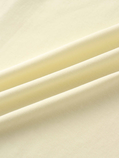 Basic High V Tee Long Sleeve-Butter Yellow