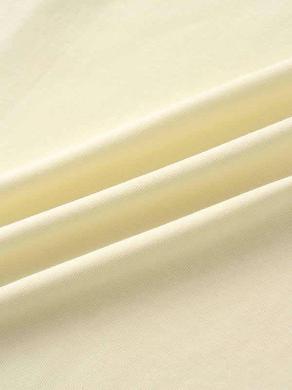 Basic High V Tee Long Sleeve-Butter Yellow