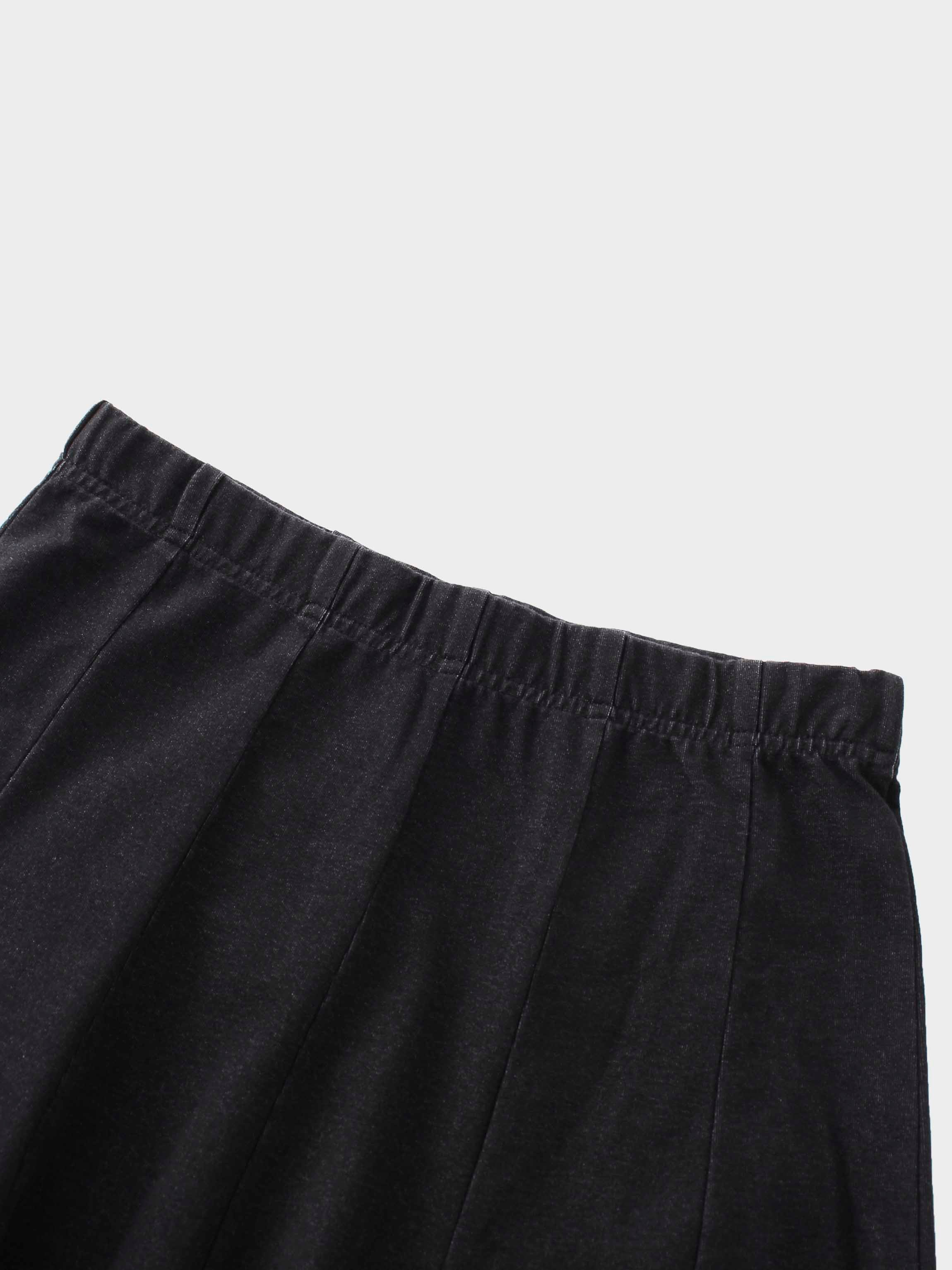 Paneled Flare Skirt 37&quot;-Solid Black