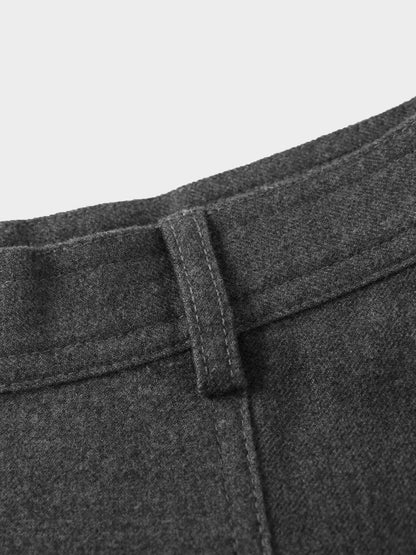 Wool Blend Yoke Skirt 37"-Grey