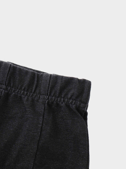 Paneled Flare Skirt 25"-Solid Black