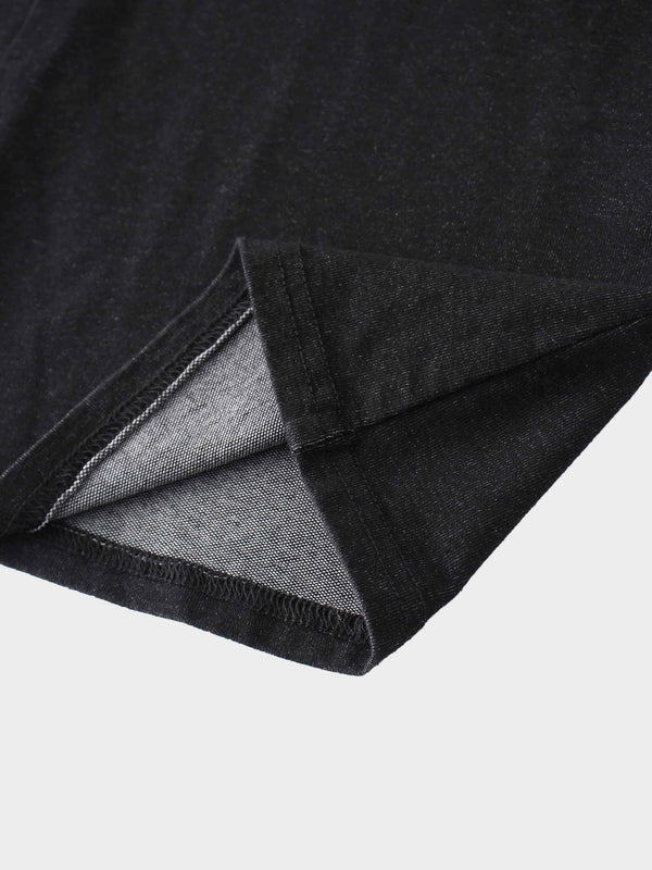 Paneled Flare Skirt 25"-Solid Black