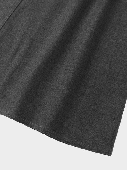 Wool Blend Yoke Skirt 26"-Grey