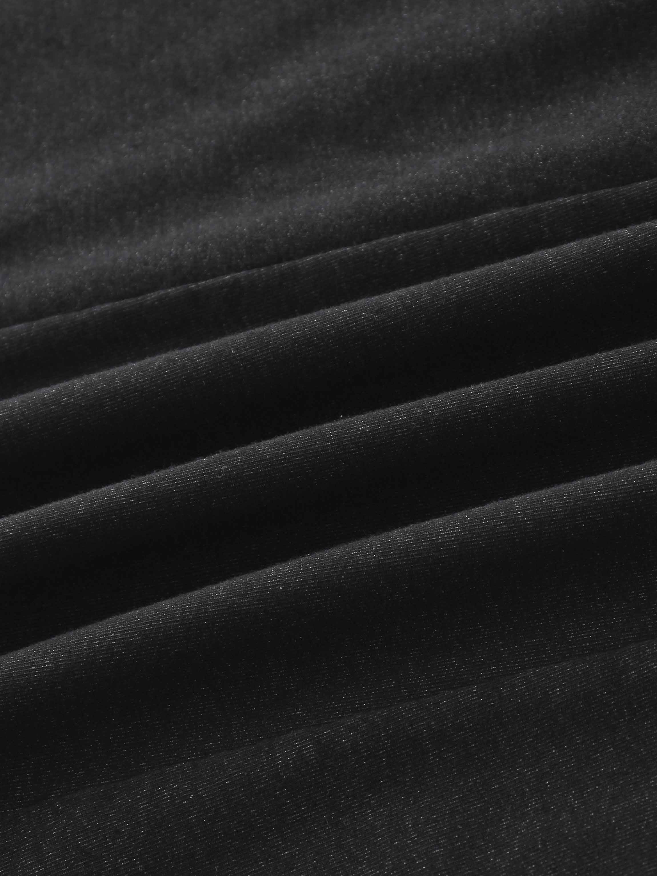 Paneled Flare Skirt 37&quot;-Solid Black