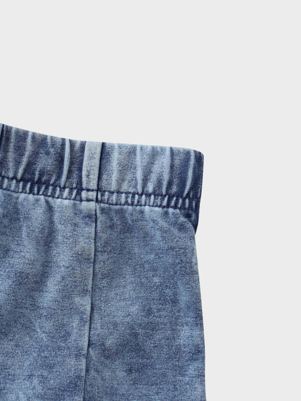 Paneled Flare Skirt 35"-Light Blue Wash