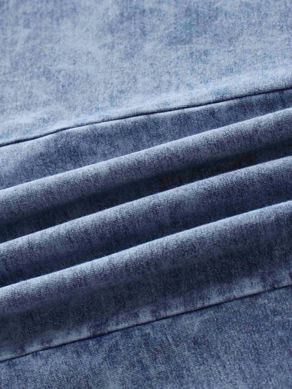 Paneled Flare Skirt 37"-Light Blue Wash