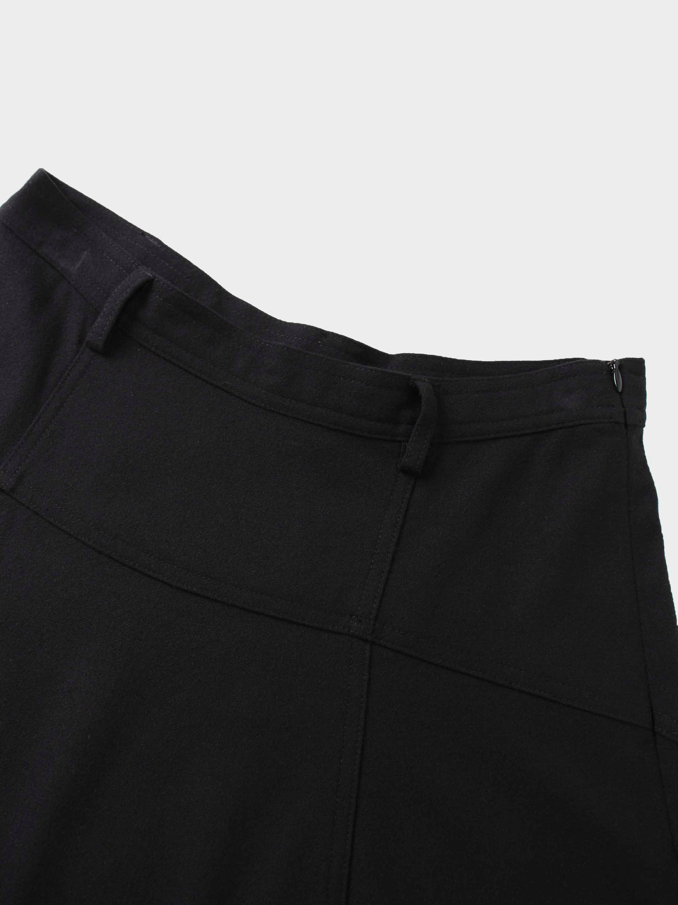 Wool Blend Yoke Skirt 26&quot;-Black