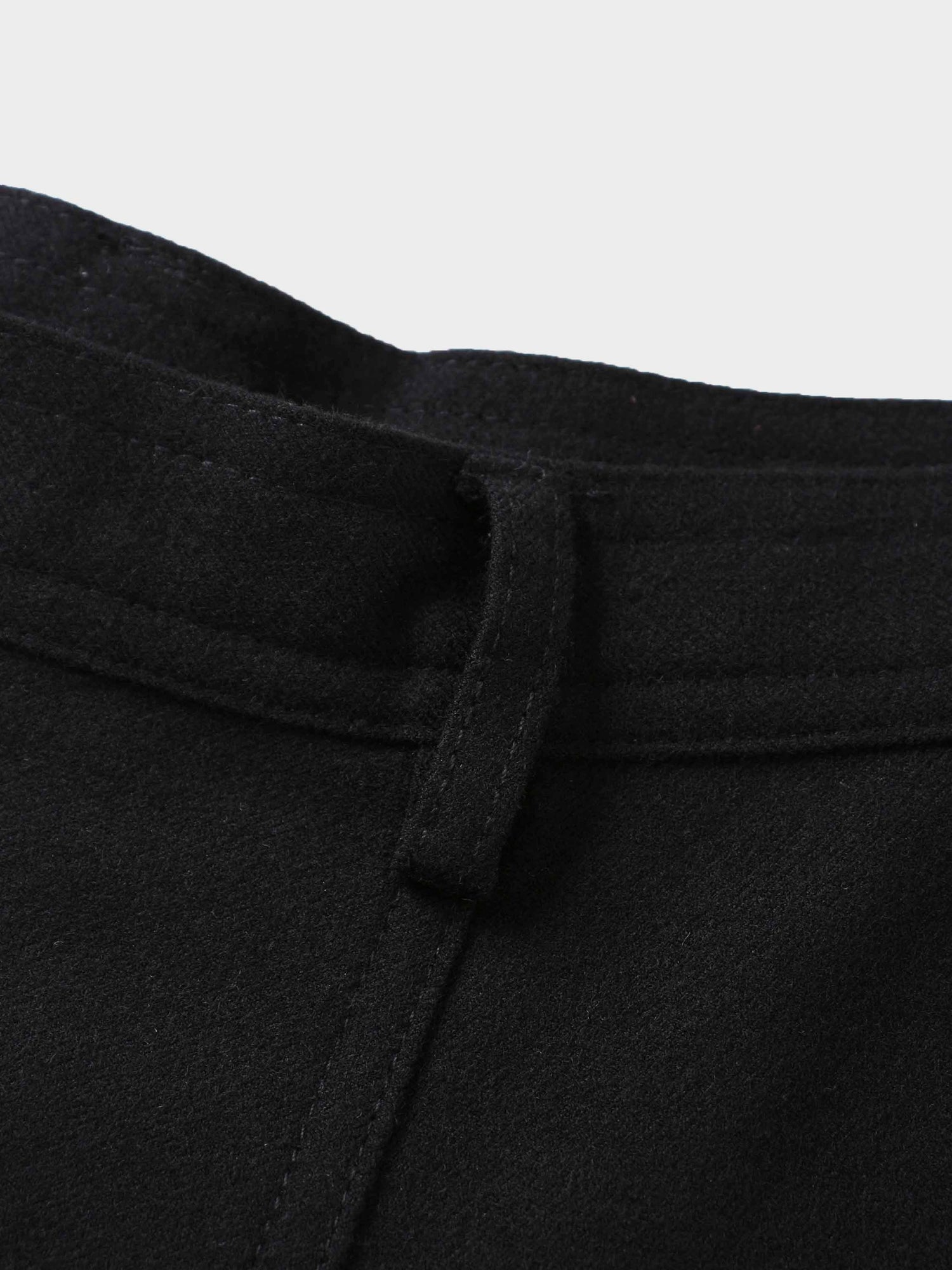 Wool Blend Yoke Skirt 26&quot;-Black