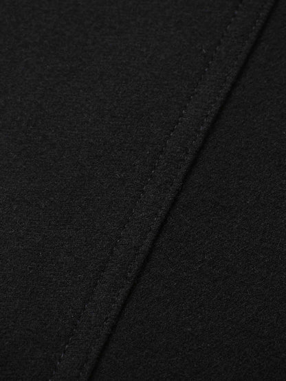 Wool Blend Yoke Skirt 26"-Black