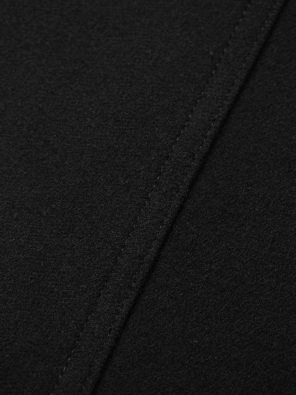 Wool Blend Yoke Skirt 26"-Black