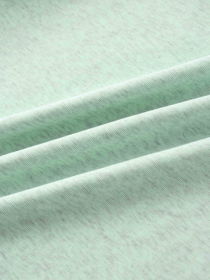 Basic High V Tee Long Sleeve-Heathered Mint/Grey