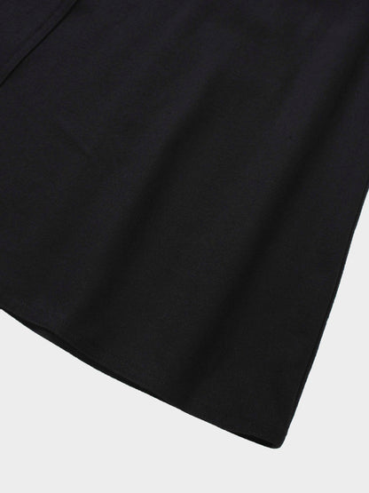 Wool Blend Yoke Skirt 26"-Black