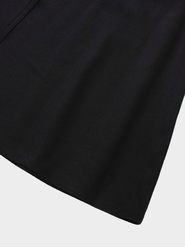 Wool Blend Yoke Skirt 26"-Black