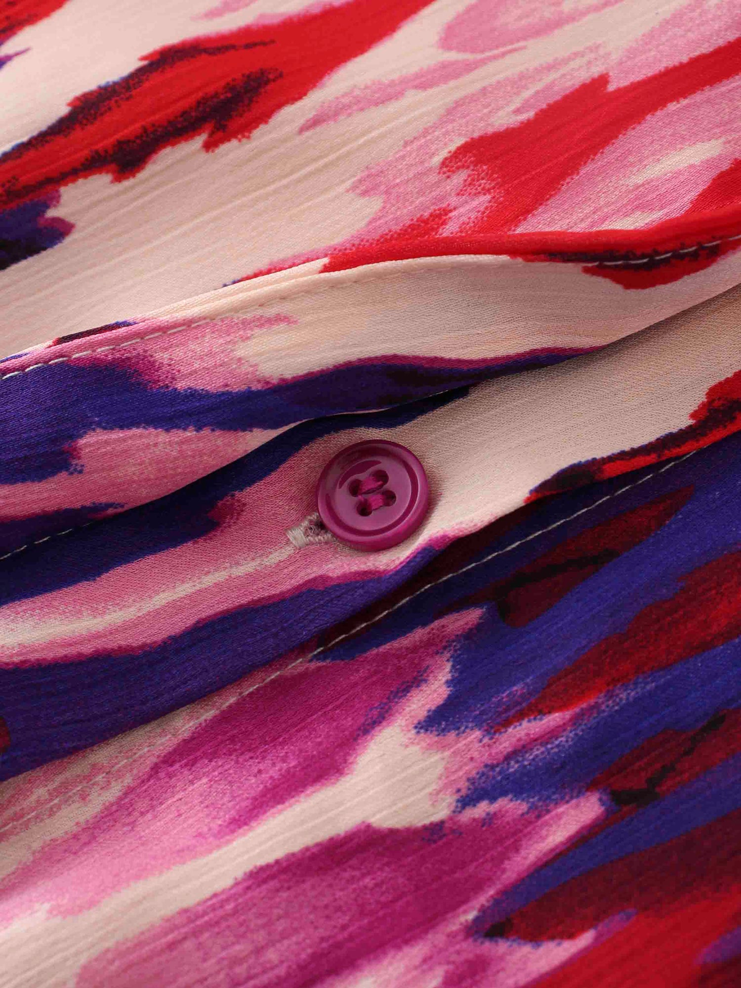 Basic Belted A-Line Dress-Pink Watercolor