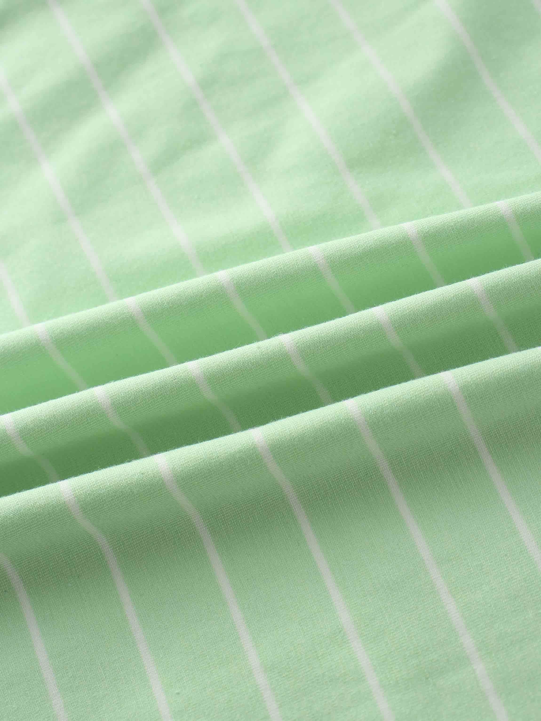Striped Collar Snap Tee-Mint/White