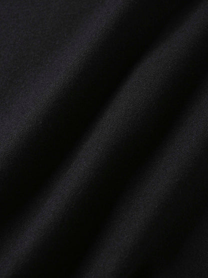 Wool Blend Yoke Skirt 26"-Black