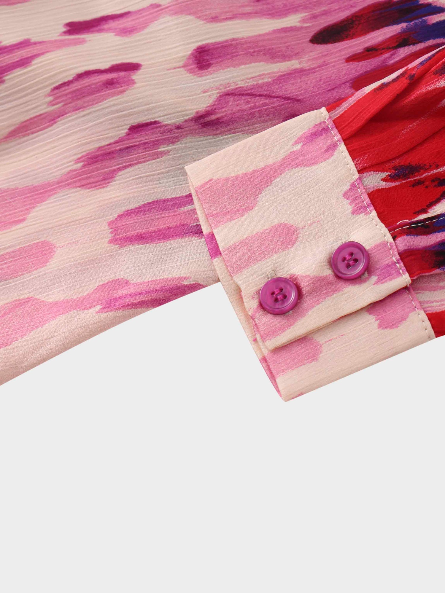 Basic Belted A-Line Dress-Pink Watercolor