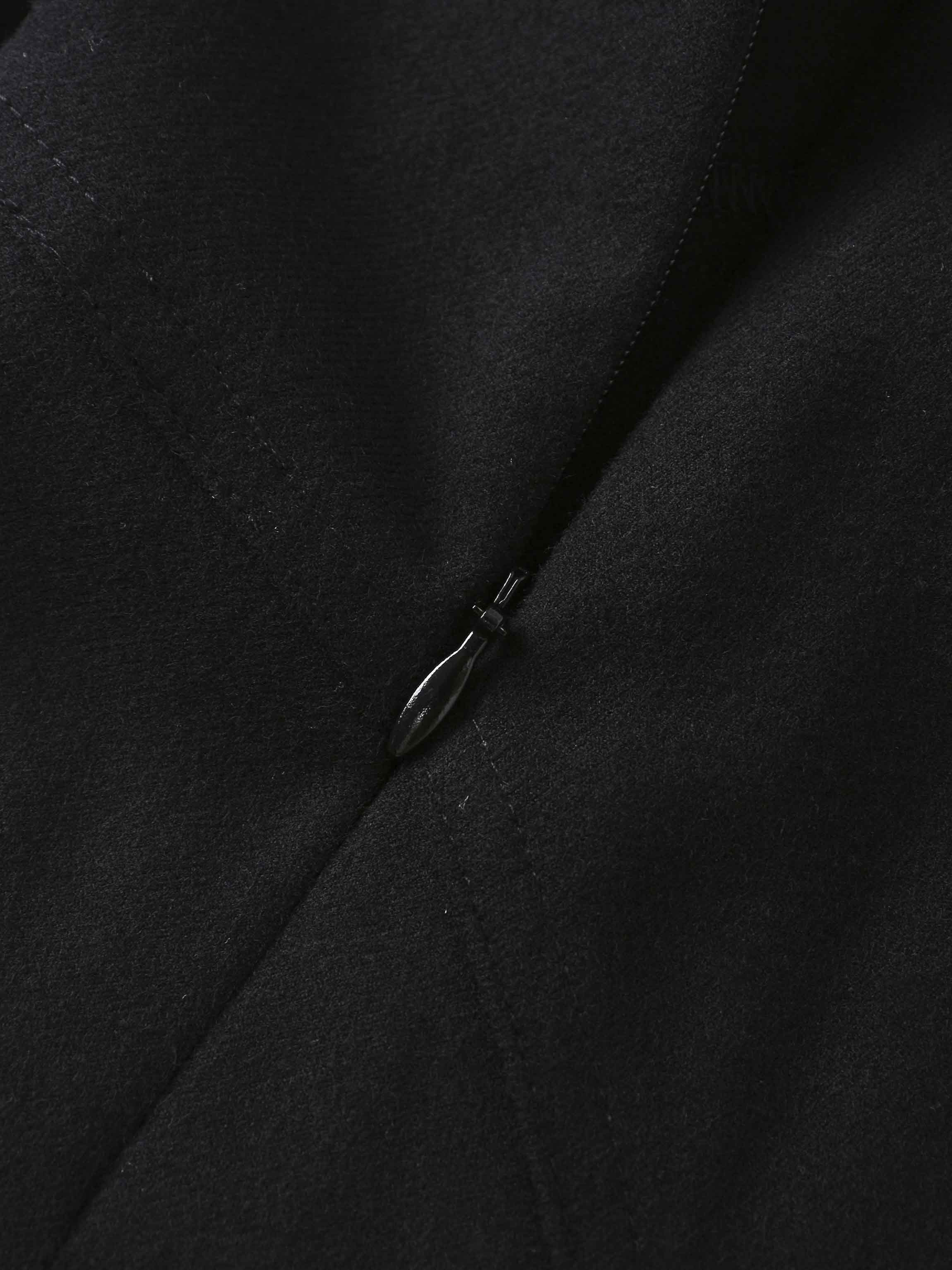 Wool Blend Yoke Skirt 26&quot;-Black