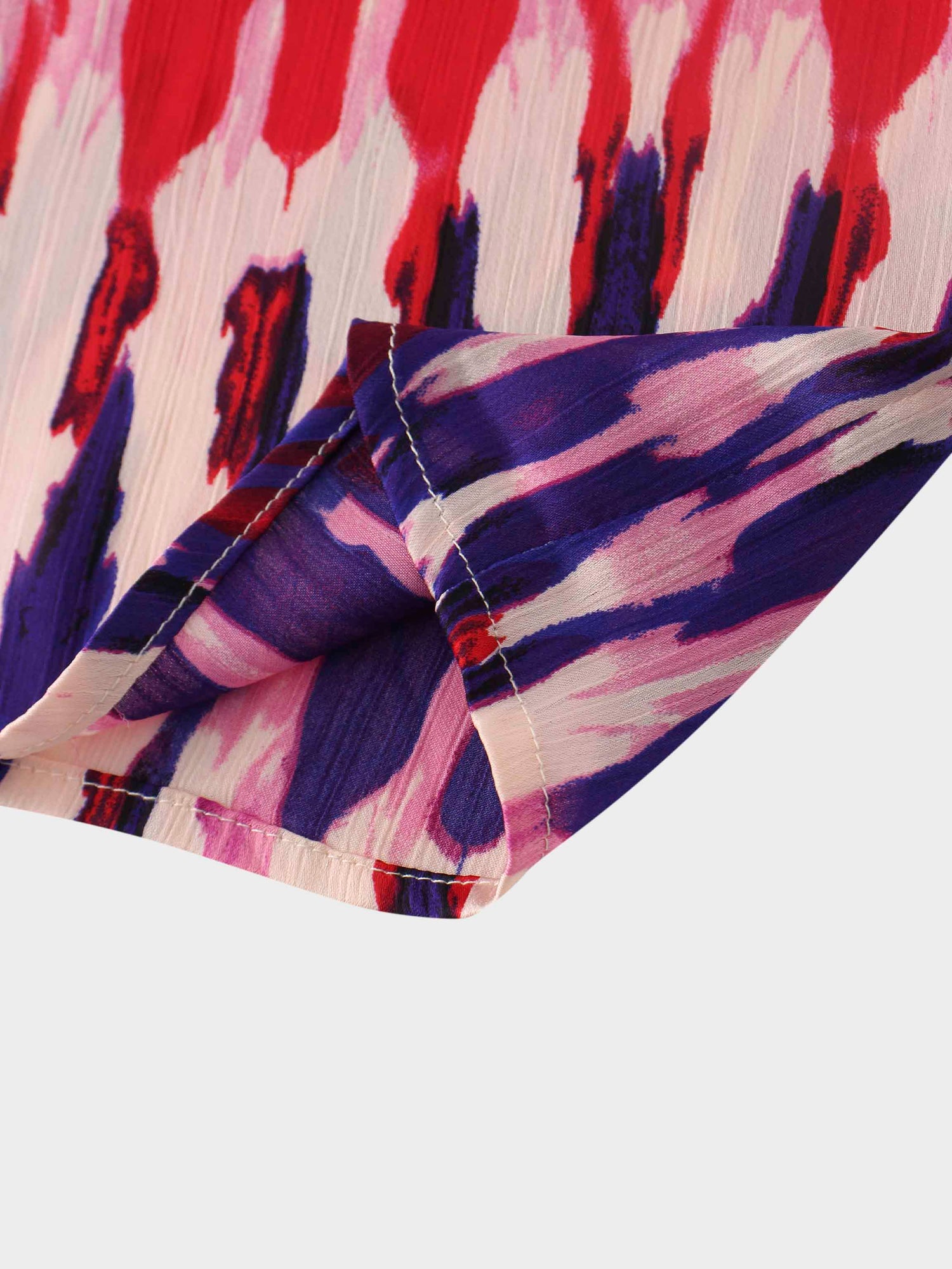 Basic Belted A-Line Dress-Pink Watercolor