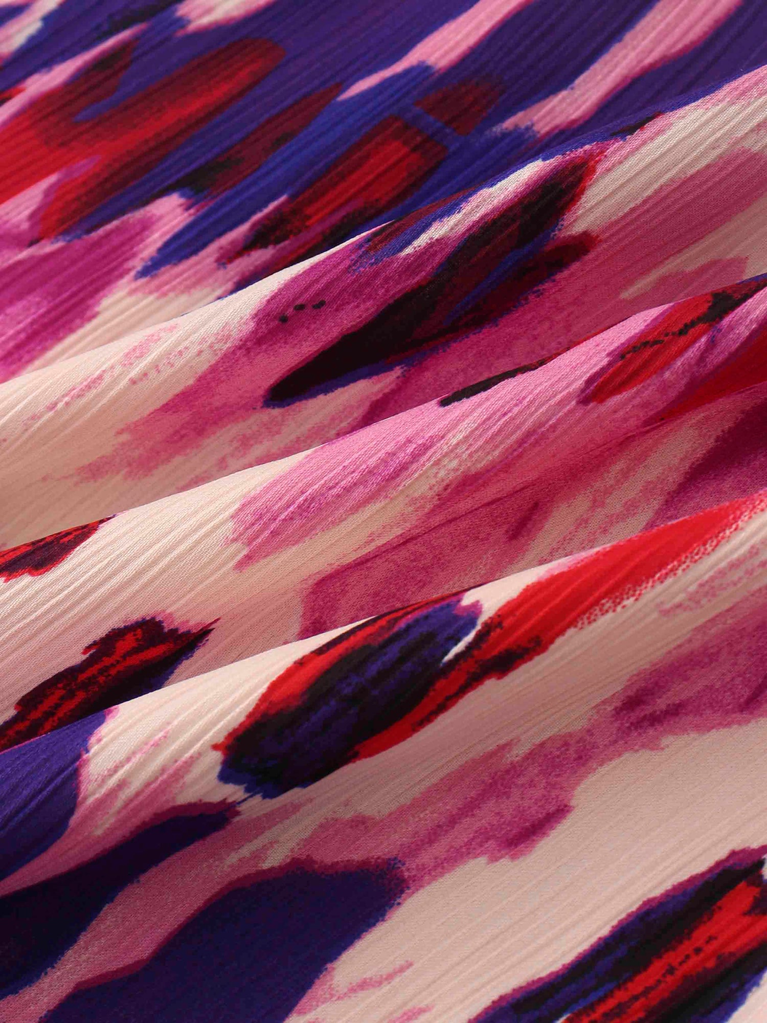 Basic Belted A-Line Dress-Pink Watercolor