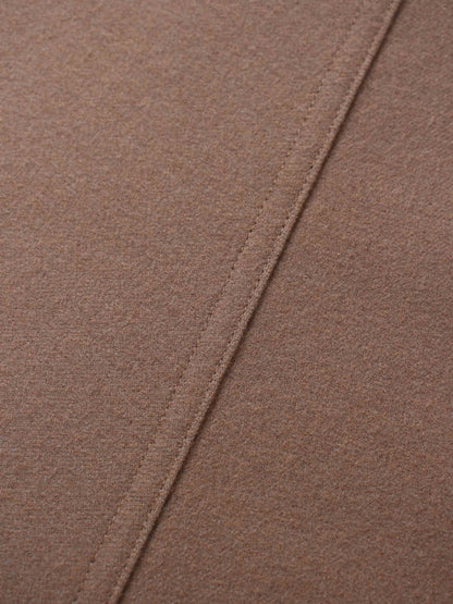 Wool Blend Yoke Skirt 26"-Mocha Mousse