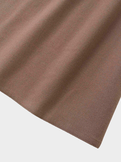 Wool Blend Yoke Skirt 26"-Mocha Mousse