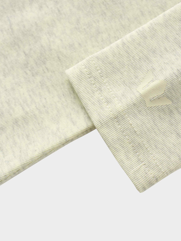 Basic High V Tee Long Sleeve-Heathered Grey/Yellow