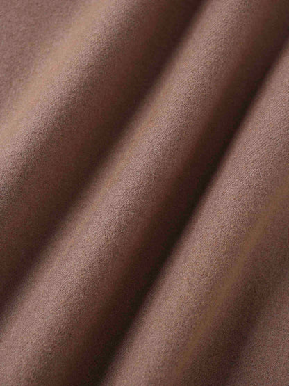 Wool Blend Yoke Skirt 37"-Mocha Mousse