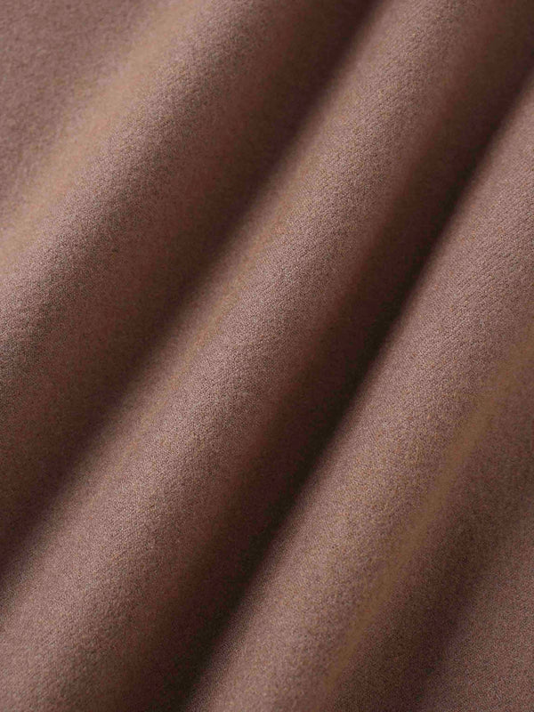 Wool Blend Yoke Skirt 37"-Mocha Mousse