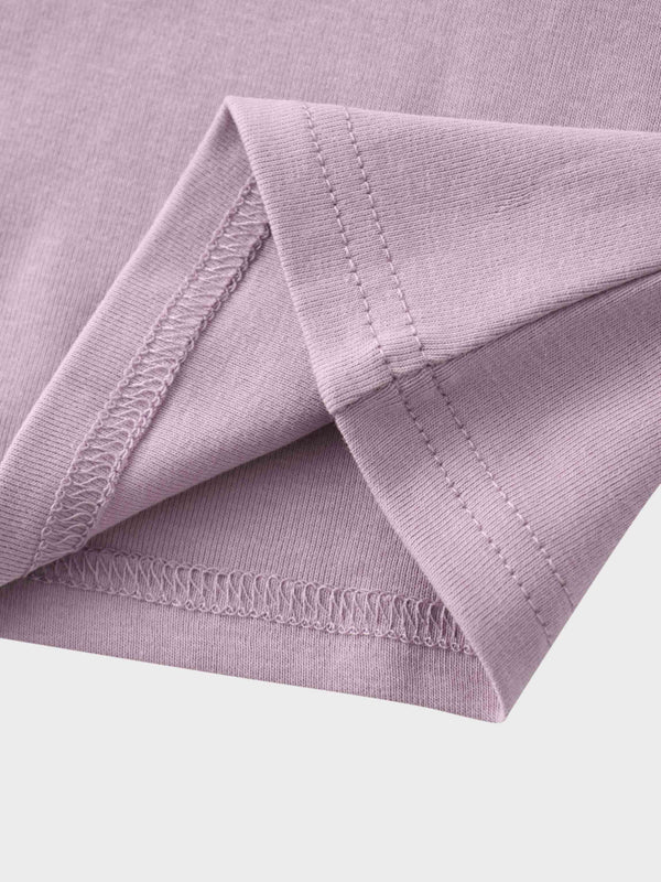 Basic High V Tee Long Sleeve-Lavender