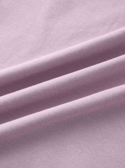 Basic High V Tee Long Sleeve-Lavender