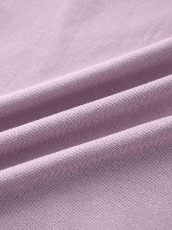 Basic High V Tee Long Sleeve-Lavender