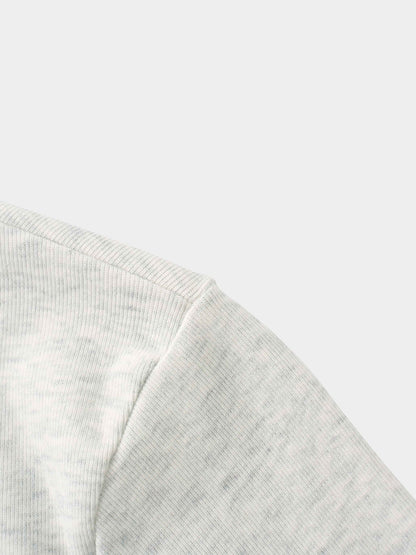 Basic High V Tee Long Sleeve-Heathered Grey