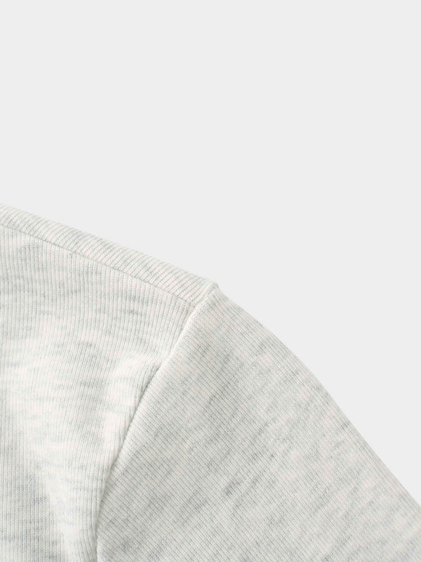 Basic High V Tee Long Sleeve-Heathered Grey
