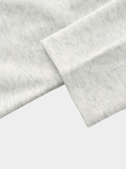 Basic High V Tee Long Sleeve-Heathered Grey