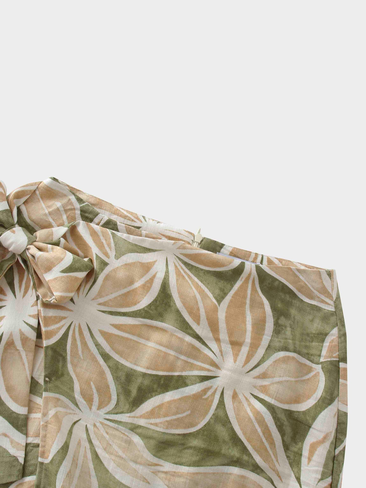 Side Tie Faux Wrap Skirt-Geo Floral