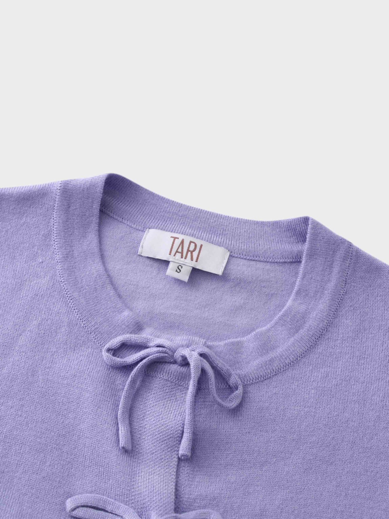 5 Bow Crop Cardigan-Lavender