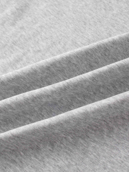 Basic High V Tee Long Sleeve-Dark Heathered Grey