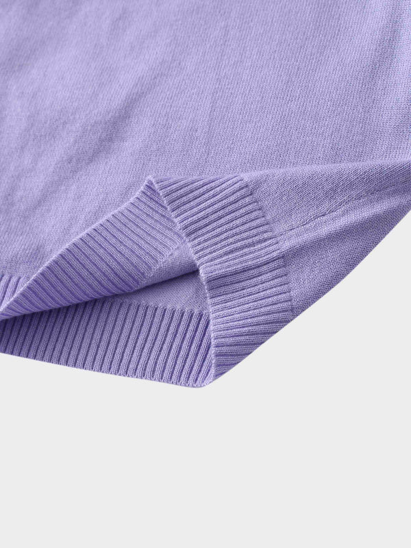 5 Bow Crop Cardigan-Lavender