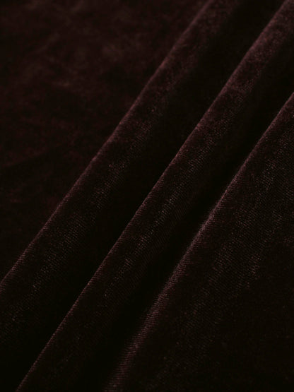 Velour Wrap Tie Maxi Dress-Brown