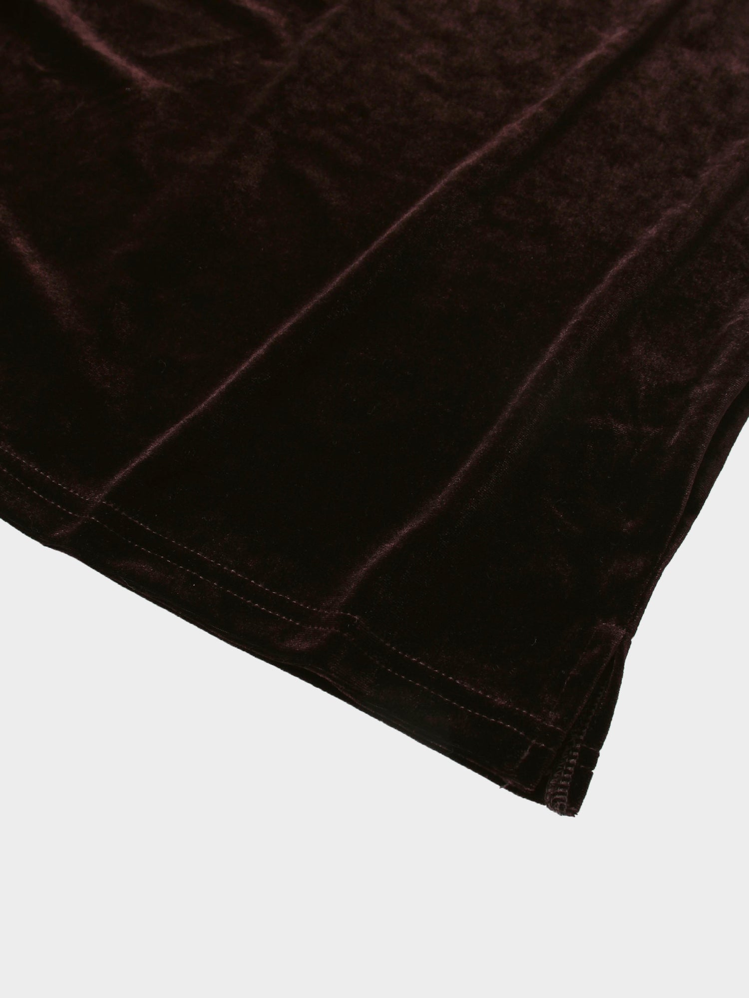 Velour Wrap Tie Maxi Dress-Brown