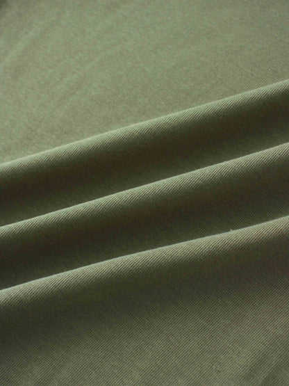 Basic High V Tee Long Sleeve-Army Green
