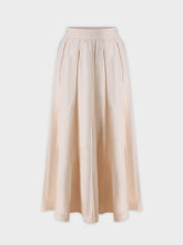 Cotton Pleated Skirt-Cream