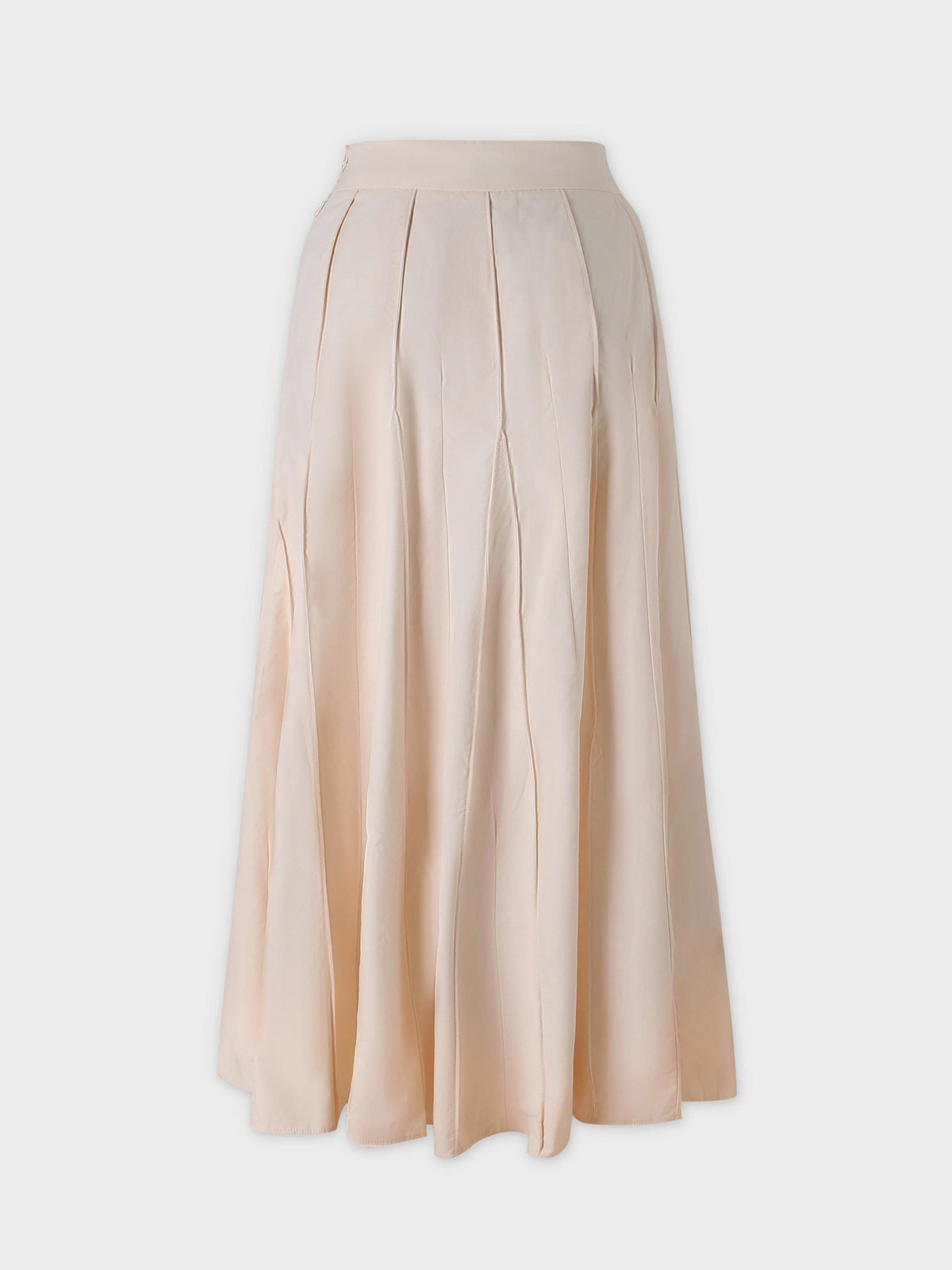 Cotton Pleated Skirt-Cream