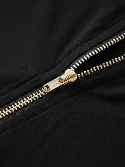 ZIP UP HOODIE-BLACK