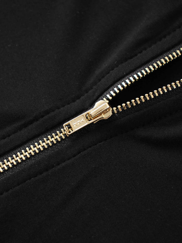 ZIP UP HOODIE-BLACK