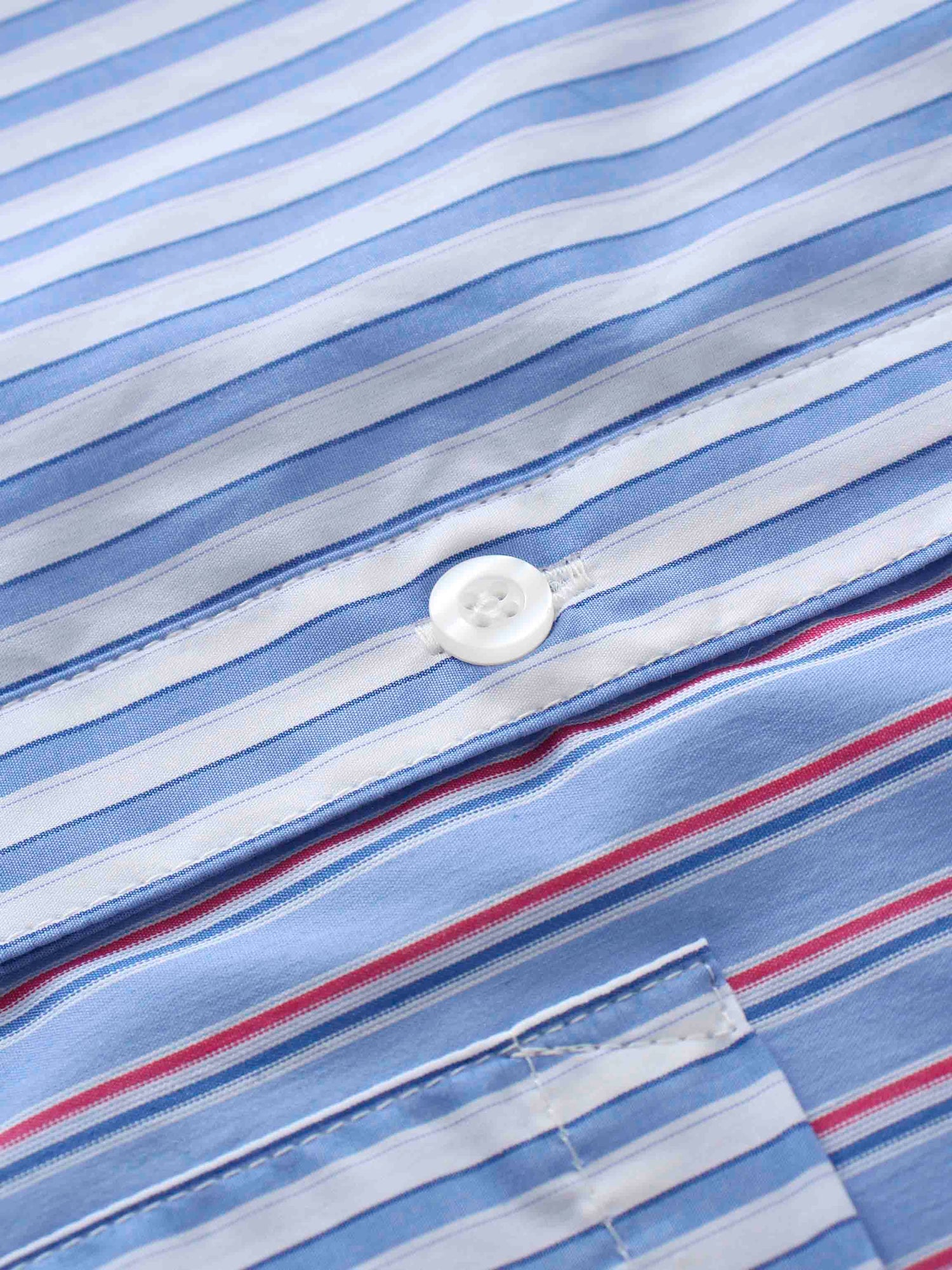 Mix Pinstripe Button Down Shirt-Blue