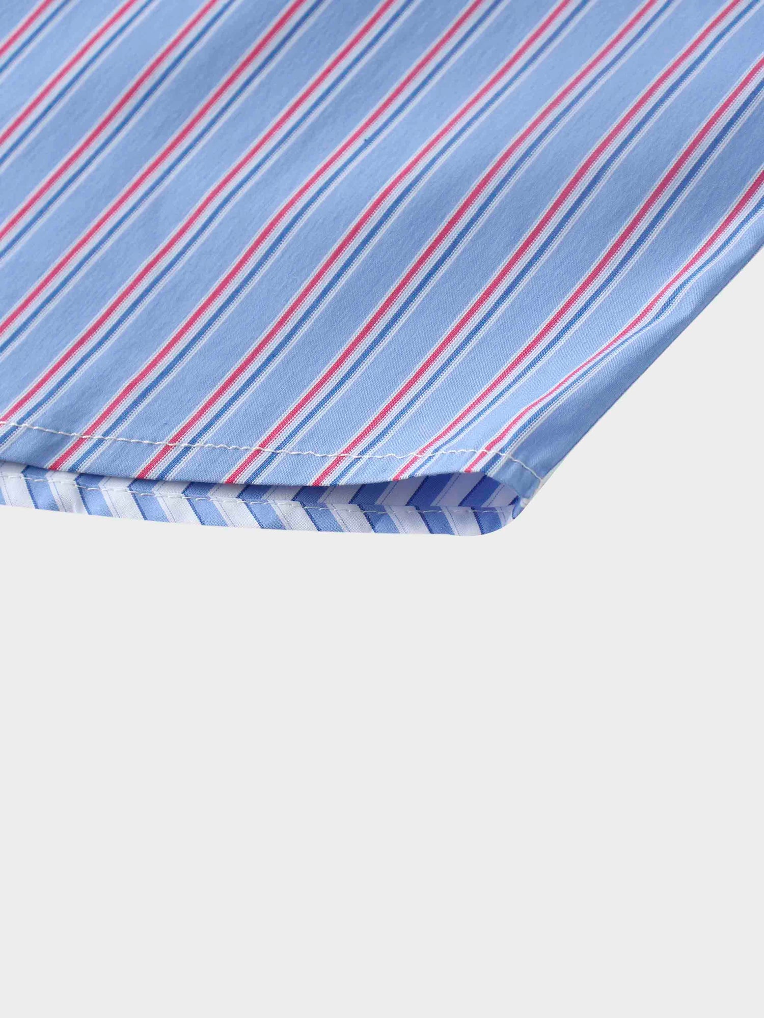 Mix Pinstripe Button Down Shirt-Blue
