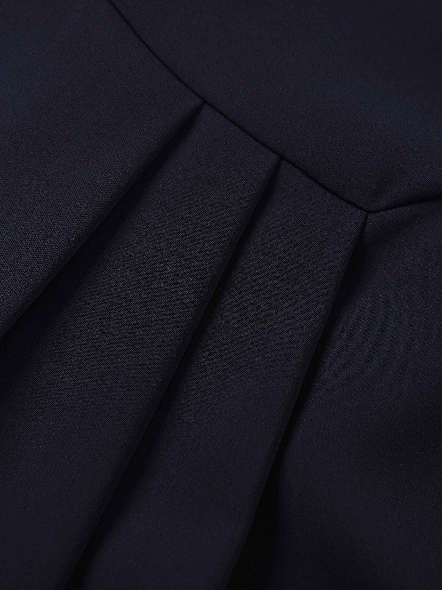 Side Pleat A-Line Short Skirt-Navy
