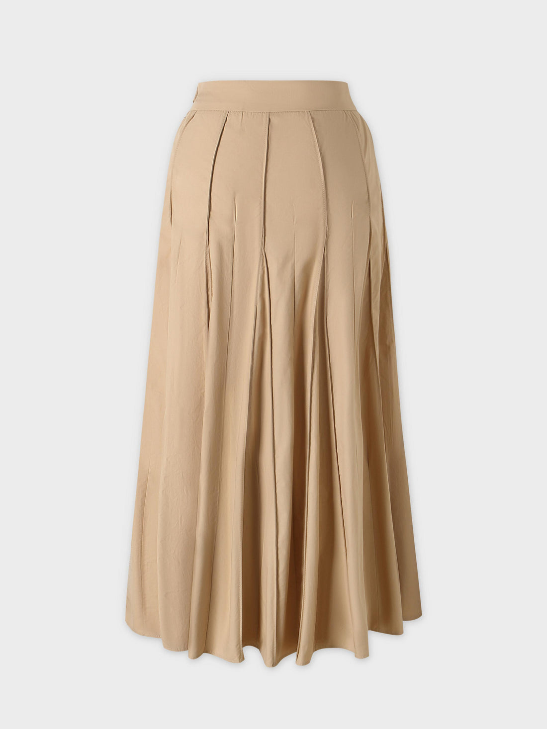 Cotton Pleated Skirt-Tan